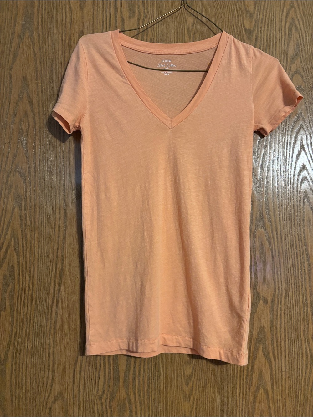 J. Crew Soft V-Neck Tee in Peach Orange Size XXS